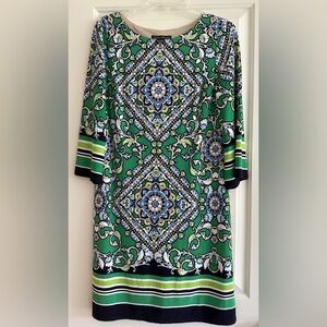 JESSICA Howard Long Sleeve Floral & Stripe Dress Size 10